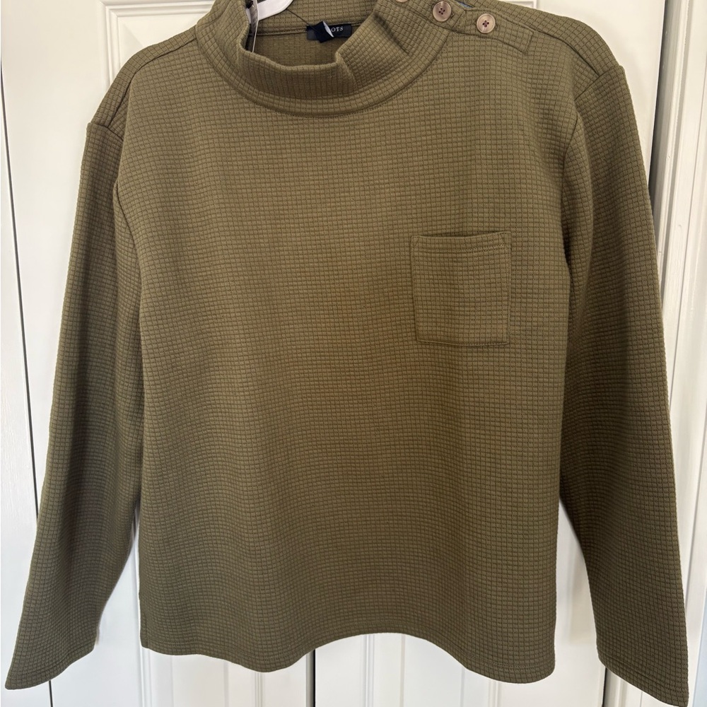 Talbots Sage Waffle Knit Top